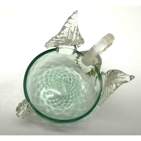 SWAN MURANO ITALY* SAVIATI * VENETIAN HAND BLOWN GOLD FLECKS SALT CELLER BOWL - Picture 6 of 12
